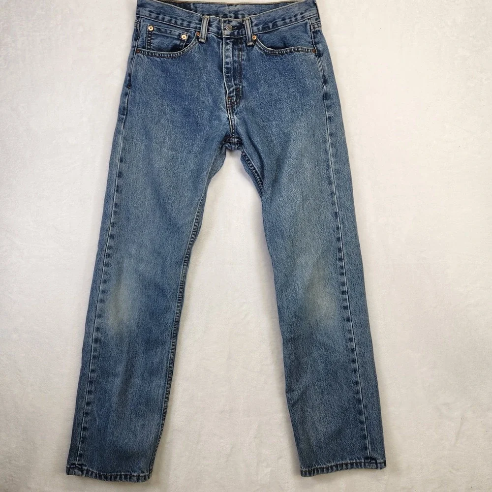 Levis 505 Regular Fit Jeans Mens W31 L32 Blue Classic‎ Denim Casual Pants